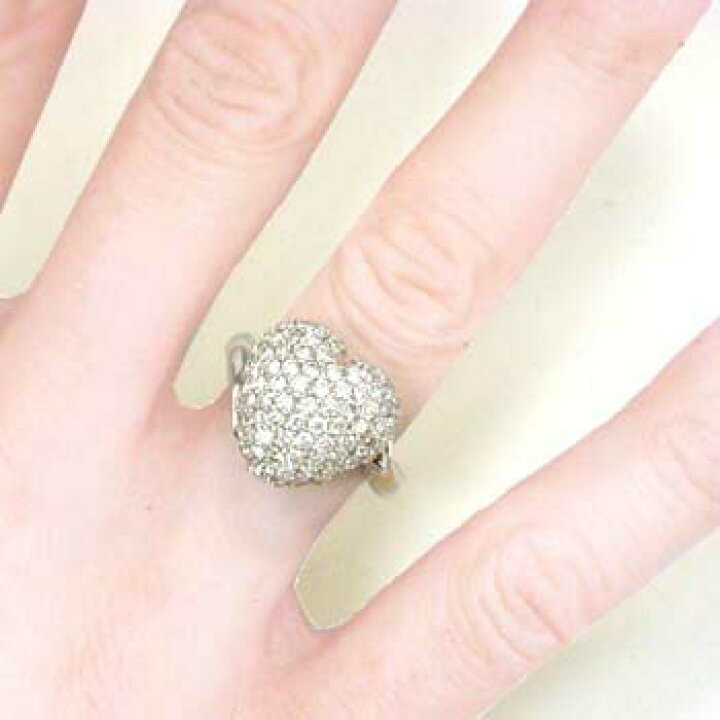 K18WG/K18BG ハート パヴェ ダイヤモンド リング 1.28CT 