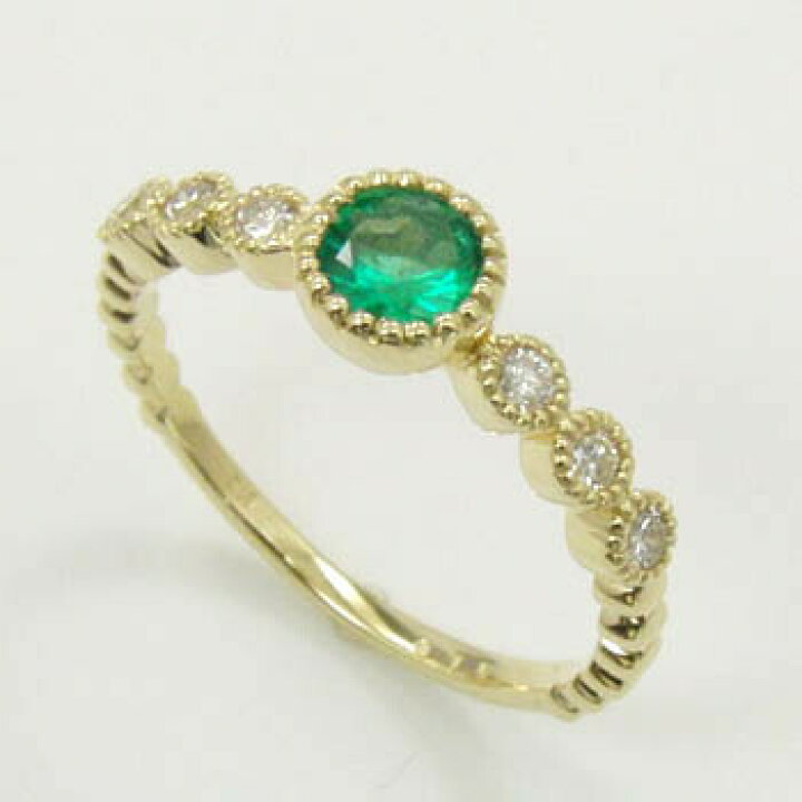 楽天市場】エメラルドリング18金ゴールドK18天然エメラルド・天然  