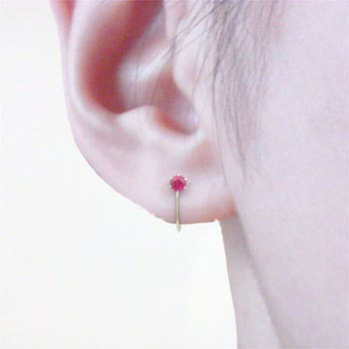 Pt900 天然ルビー ダイヤモンド イヤリング [未使用] 