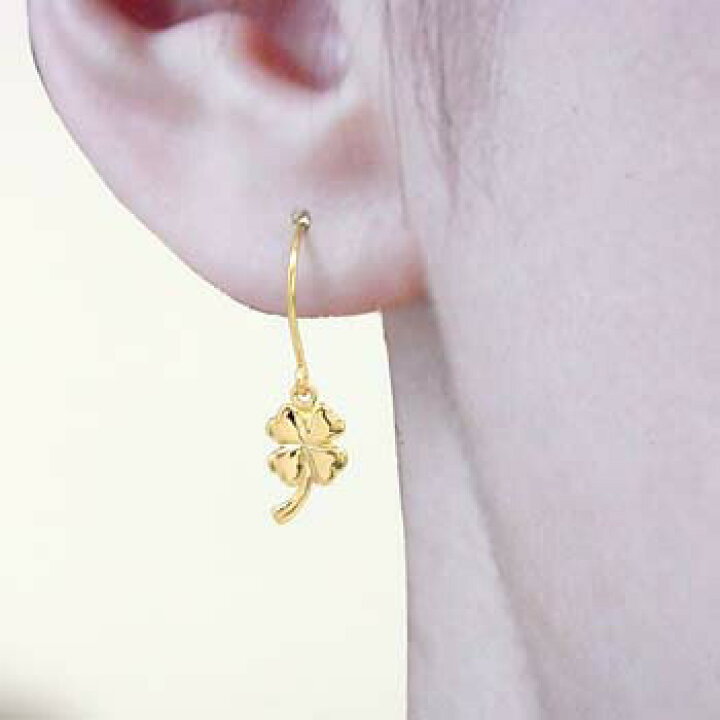 楽天市場】K18 四つ葉のクローバー フックピアス : アーアゼロワン JEWELRY