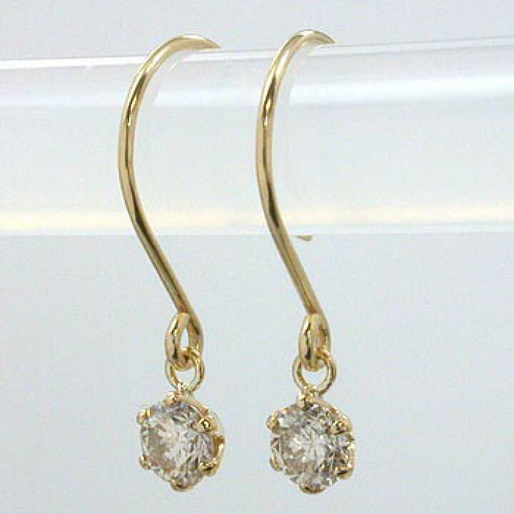 楽天市場】ダイヤモンドピアス K18天然ダイヤ ピアス 0.15ctx2六本 