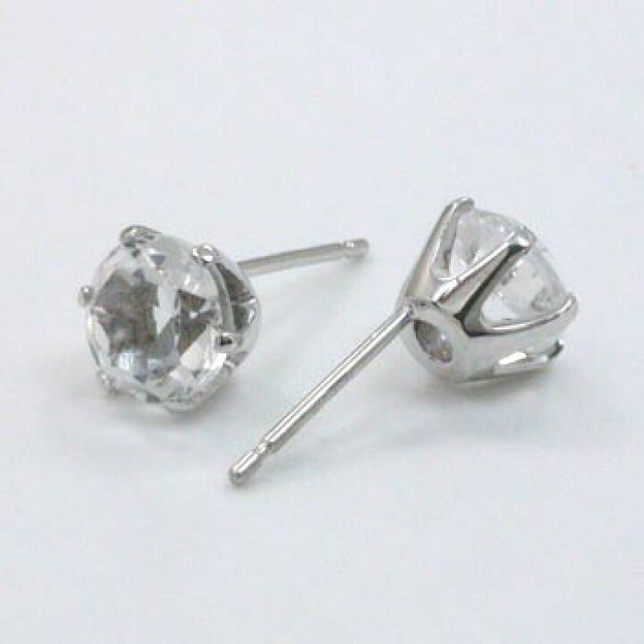 楽天市場】PT900 ホワイトトパーズピアス(シリコンキャッチ付  