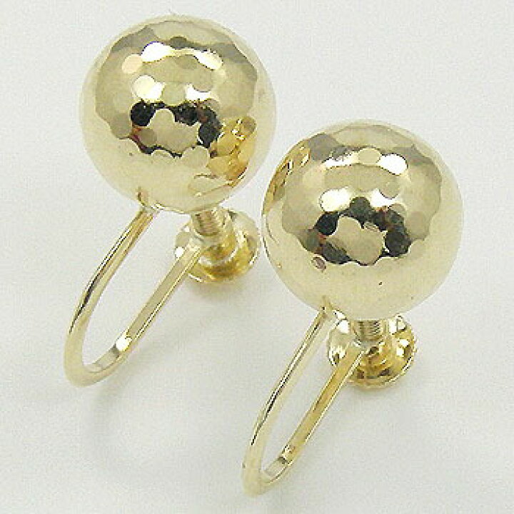 楽天市場】18金ゴールド（K18）丸玉8ミリミラーカット イヤリング 送料  