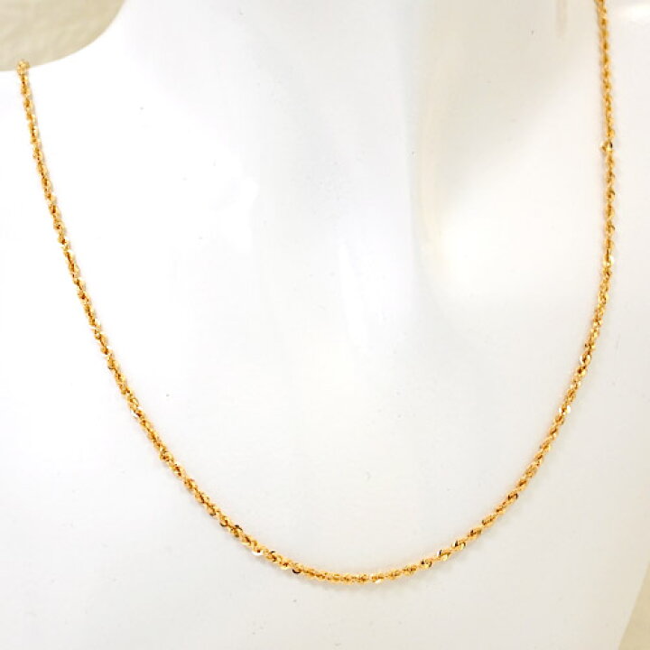 楽天市場】トータルP20+ ネックレス チェーン シャイニーロープ 18金  