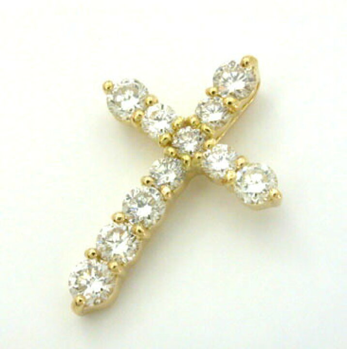 楽天市場】18金(K18)ダイヤモンド0.7カラットクロスペンダント  
