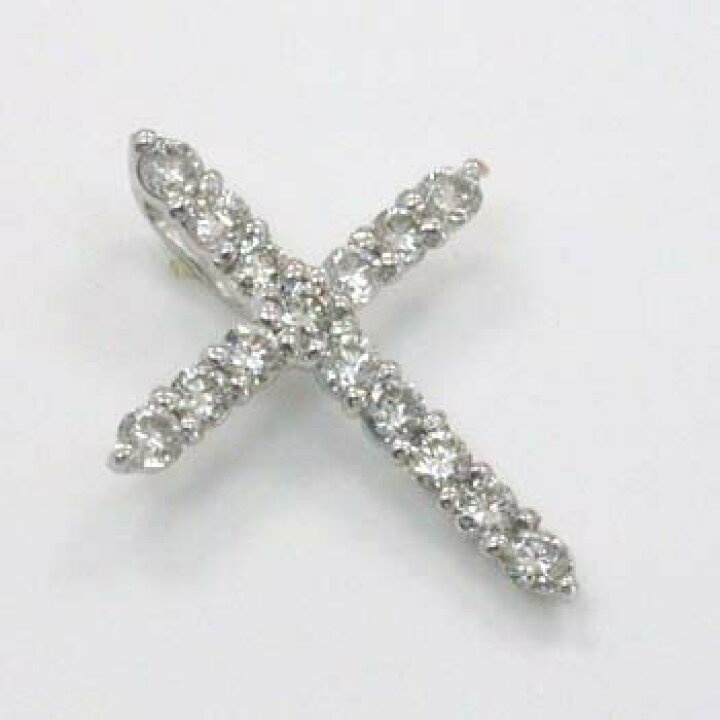 楽天市場】ダイヤクロス0.3ct K18WG 天然ダイヤ クロスペンダント  