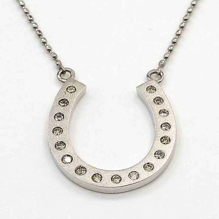 楽天市場】18金 ホワイトゴールド ダイヤモンド 0.11ct 馬蹄ネックレス 