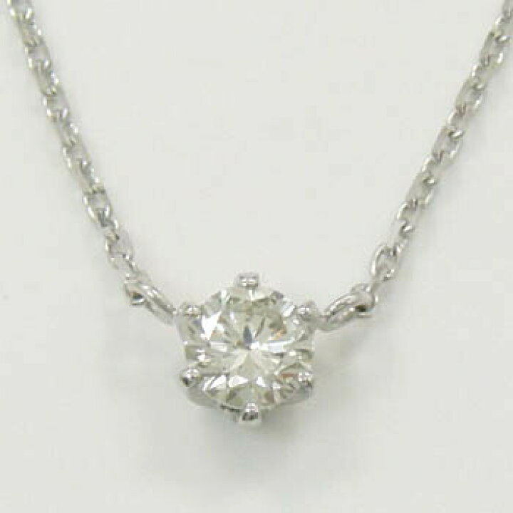 楽天市場】ダイヤモンドネックレス 0.3カラット K18WG天然ダイヤ0.3ct 