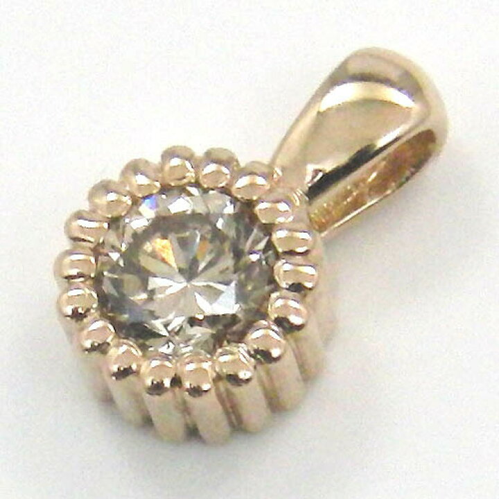 楽天市場】K18PG 天然ライトブラウンダイヤペンダントヘッド  