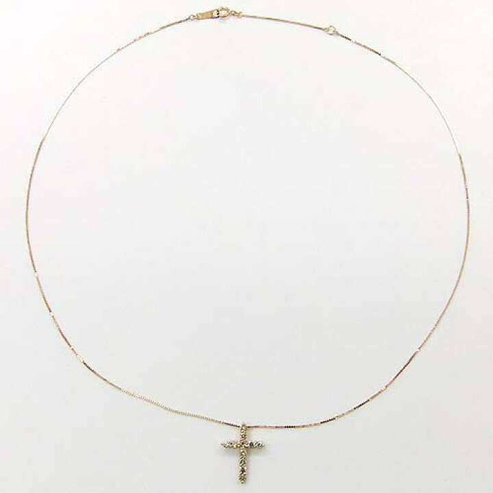 楽天市場】＋P20倍以上 ダイヤモンドクロスネックレス K10PG/K10WG/K10  