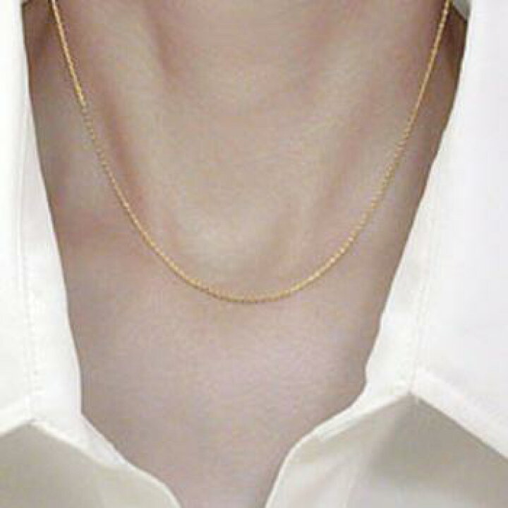 楽天市場】K18PG ネックレス 長さ43センチ 小豆チェーン ネックレス(幅  