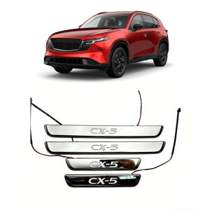 マツダ CX5 CX-5 2017-2022 2023 2024 2025 用 ドアシルプロテクター スカッフプレート アクセサリー Amazon | For マツダ 新型 CX-5 cx5 KM系（2026年5月～現行）専用 ステンレス ドアシルプロテクター 4 枚入  ドアスカッフプレート ドアステップ保護 内装カスタムパーツCX-5アクセサリー (黒) | ペダル | 車＆バイク