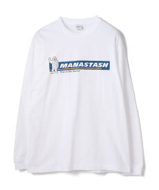 【送料無料】【MANASTASH】MANASTASH/マナスタッシュYETI L/S T-ShirtsグラフィックプリントロングスリーブTシャツ トップス ロンT 長袖 ロゴ シンプル スケーター カワイイ ホワイト ブラック 白 黒 モノトーン キャンプ フェス