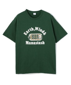 ☆SALE｜【MANASTASH】MANASTASH/マナスタッシュBEER TEE/ロゴTシャツメンズ レディース 半袖 キャンプ フェス アウトドアブランド 緑 グリーン プリント パロディ ストリートファッション バンド ロック