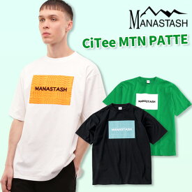 ☆タイムセール｜【MANASTASH】MANASTASH/マナスタッシュCiTee MTN PATTENTシャツ トップス 半袖 春夏 23ss プリント ロゴ M~2XL ホワイト ブラック グリーン フェス キャンプ レジャー