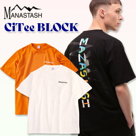 ☆タイムセール｜【MANASTASH】MANASTASH/マナスタッシュCiTee BLOCKTシャツ トップス 半袖 新作 春夏 夏コーデ プリント M~2XL カラバリ ホワイト ブラック オレンジ M~2XL スケーター 23ss