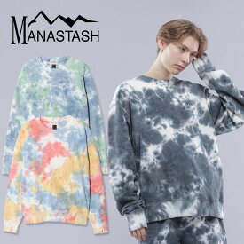 ☆タイムセール｜【MANASTASH】MANASTASH/マナスタッシュ/TIE DYE SWEAT/タイダイスウェットトップス クルーネック トレーナー 染め ヒッピー 80's 90's S~XL ブラック レッド ブルー 大きいサイズ 新作 24ss 春夏