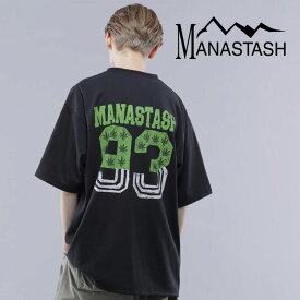 【MANASTASH】MANASTASH/マナスタッシュ/RE:POLY TEE 93/リポリTシャツ93トップス 半袖 カットソー リサイクル素材 サステナブル ブラック ホワイト オレンジ S～XL バックプリント 新作 春夏 24ss カワイイ 夏コーデ