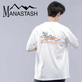 【MANASTASH】MANASTASH/マナスタッうシュ/DRAGON TEE/ドラゴンTシャツトップス 半袖 シンプル プリント M~2XL 大きいサイズ ホワイト ピンク ネイビー サックスブルー 新作 24ss 春夏