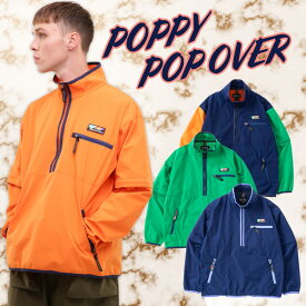 ☆タイムセール｜【MANASTASH】MANASTASH/マナスタッシュPOPPY POP OVERトップス アウター アノラック ハーフジップ M~2XL オレンジ グリーン ネイビー クレイジー 23ss 春夏 春コーデ 花粉 フェス キャンプ レジャー コープコア ナイロン