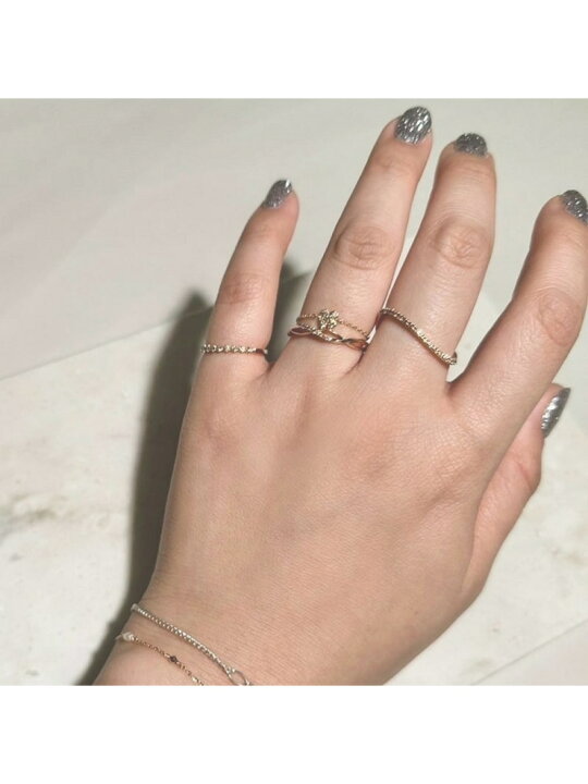 楽天市場】【Tiny Motif】K10ダイヤモンドクローバーチェーンリング  