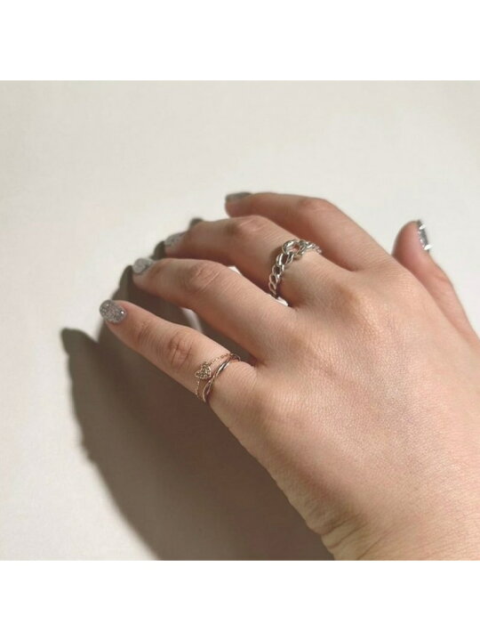 楽天市場】【Tiny Motif】K10ダイヤモンドハートチェーンリング(0.03ct  