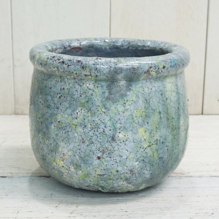楽天市場 植木鉢 おしゃれ 陶器鉢 パシフィックブルーポットm 13cm 4号 穴なし ツヤあり 緑 青 鉢カバー プランター 釉薬 貫入 ヒビ 鉢 丸い 丸み 和風 盆栽 山草 ガーデニング 室内 窓 植え替え 鉢植え 園芸 観葉植物 多肉植物 塊根植物 サボテン 苔