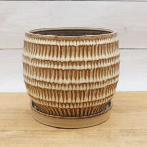植木鉢 おしゃれ 陶器鉢 クラッツ シノ(3色)< 3.5号 6号 11cm 18cm 穴あり 受け皿付 ブルー クリーム ホワイト 釉薬陶器 ブラウン ベージュ プランター かわいい 鉢 鉢カバー ガーデニング 室内