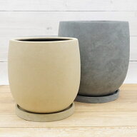植木鉢 おしゃれ 陶器鉢 アイルエッグ (3色) ＜ 7号 (最大外径22.5cm) 9号 (最大外径27cm) 穴あり 受け皿…