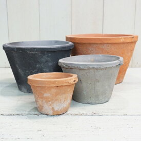 植木鉢 おしゃれ モスポット 素焼き ジャンクポット浅 (2色)＜ 3号 5号 6号 7号 10cm 15cm 19cm 23cm 穴あり グレー 赤 茶 黒 テラコッタ かわいい 浅鉢 寄せ植え アンティーク プランター 鉢 ガーデニング 室内 屋外 鉢植え 園芸 観葉植物 多肉植物 塊根植物 サボテン 花＞