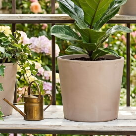 植木鉢 おしゃれ テラコッタ シリンドリコカプチーノ(2サイズ)＜ 6号 8号 20cm 25cm 底穴あり モカ グレー ベージュ ブラウン かわいい 浅鉢 素焼き 陶器 プランター 鉢 鉢カバー ガーデニング 室内 屋外 寄せ植え 植え替え 鉢植え 観葉植物 多肉植物 塊根植物 サボテン ＞