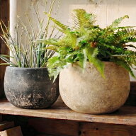 植木鉢 おしゃれ テラコッタ フリットバルーン(2色)＜ 8号 (外径23cm) 10号 (外径32cm) 底穴あり クリー…