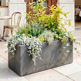 植木鉢 おしゃれ 大型 セメント セドナレクタンガル (3サイズ) ＜ 55cm 82cm 102cm 底穴あり グレー 長方形 横長 長鉢 寄せ植え コンクリート 軽い 長角プランター 鉢 特大 大きめ ガーデニング 室内 屋外 プランター 園芸 観葉植物 多肉植物 塊根植物 サボテン 人気 花 ＞