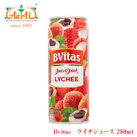 Bvitas ライチジュース 250ml ×3缶 フルーツジュース 果実ドリンク インドのドリンク 神戸アールティー 通販