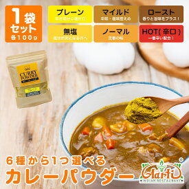 6種類から選べるオリジナルカレーパウダー 100gパケット便送料無料 (ホットorロースト無塩orマイルドorノーマルorプレーン)カレー粉