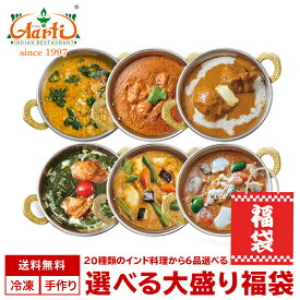 【種類追加】20種類から選べる大盛り福袋6品！ 冷凍便送料無料神戸アールティー カレー福袋 インドカレー インド料理 ギフト 母の日 父の日 食べ比べ 詰め合わせ まとめ買い gift set