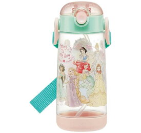 【スーパーSALEクーポン配布中】水筒 子ども ワンプッシュストローボトル ディズニープリンセス 480ml キッズ 小学生 幼稚園 女の子 キャラクター かわいい
