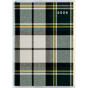高橋書店 (373) プチクレール3 チェック B7 見開き 1か月 マンスリー 月間 月間ブロック 日曜 始まり 2026年 2026 高橋手帳 手帳 スケジュール ダイアリー