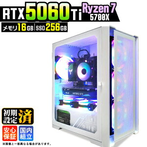 �y�ŐVRTX5060Ti�z�y�����g���� �V�i�z�Q�[�~���OPC �f�X�N�g�b�v�p�\�R�� �r�W�l�X GeForce RTX5060Ti Ryzen7 5700X Windows11 10 ������ 16GB SSD256GB 1�N�ۏ� �Q�[�� �Q�[�~���O�p�\�R�� �f�X�N�g�b�vPC ���_ 