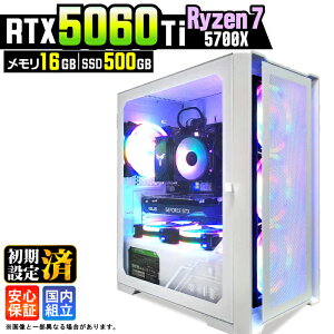 �y�ŐVRTX5060Ti�z�y�����g���� �V�i�z�Q�[�~���OPC �f�X�N�g�b�v�p�\�R�� �r�W�l�X GeForce RTX5060Ti Ryzen7 5700X Windows11 10 ������ 16GB SSD500GB 1�N�ۏ� �Q�[�� �Q�[�~���O�p�\�R�� �f�X�N�g�b�vPC ���_ 