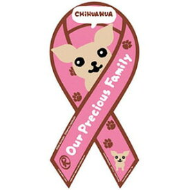●IDEAL MEDIA JAPAN リボン　マグネット　チワワ　ピンク　Lサイズ　OPF-CHIHUAHUA PK (ペット/犬/グッズ/愛護活動貢献/国産)