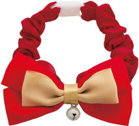 ○【ネコポス4個OK】ペティオ　プレシャンテ キャットカラーシュシュ リボン　レッド