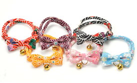 ●【メール便5個・ネコポス6個OK】【アモワークス】Cat Amo.k　結（ゆい）　カラー　S・Mサイズ　猫用（レッド・パープル・ブラック・イエロー・ピンク・ブルー）