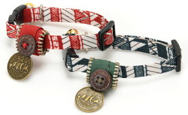 ●【メール便2個・ネコポス3個OK】【アモワークス】Cat Amo.k　ボタンとコイン　カラー　S・Mサイズ　猫用