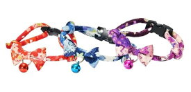 ●【メール便3個・ネコポス5個OK】【アモワークス】CAT Amo.k　J-雅/みやび　S・Mサイズ　猫用首輪（レッド／ブルー／パープル）