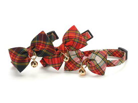 ☆●【メール便3個・ネコポス6個OK】【アモワークス】Cat Amo.k　チェックリボン　カラー　S・Mサイズ　猫用（ホワイト・レッド・ブラック）