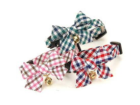 ●【メール便3個・ネコポス5個OK】【アモワークス】Cat Amo.k　ピンチェック　カラー　S・Mサイズ　猫用（グリーン・ピンク・レッド）