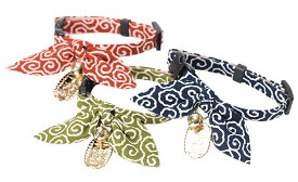 ●【メール便3個・ネコポス5個OK】【アモワークス】Cat Amo.k　猫に小判　カラー　S・Mサイズ　猫用（レッド・ネイビー・グリーン）