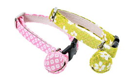 ●【メール便3個・ネコポス5個OK】【アモワークス】Cat Amo.k　J−和み　カラー　S・Mサイズ　猫用（ピンク/グリーン）日本製