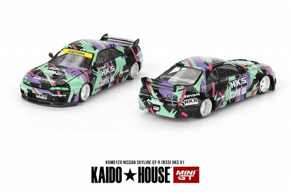 MINI GT 1/64 Nissan スカイライン GT-R R33 HKS V1(右ハンドル) KHMG129